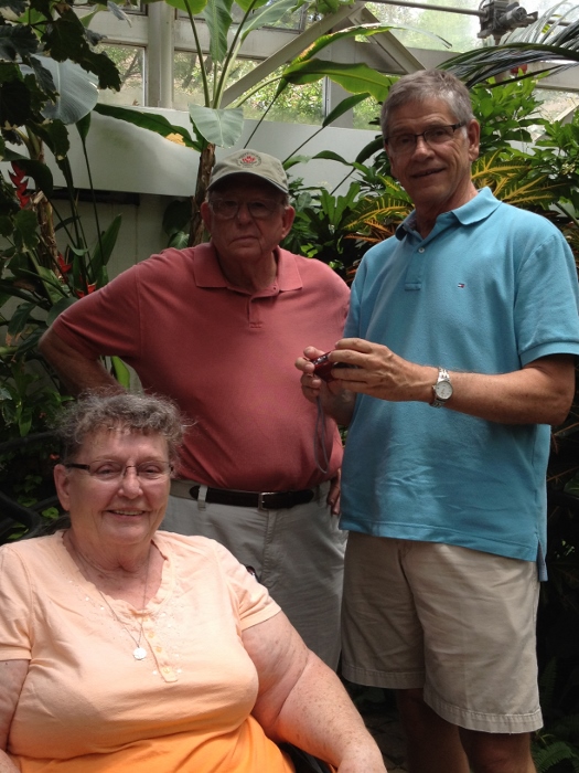 Annie, John and Jerry at the botanical gardens